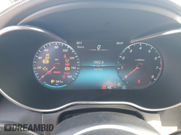 2023 Mercedes-Benz C 300 with VIN W1KWJ8DB8PG126048, listed as a Copart auction lot 60347215 with 46,304 mi miles and Salvage title. Bid and sale history available at DreamBid. Image 9.