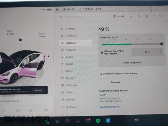 2023 Tesla Model 3 with VIN 5YJ3E1EA2PF626392, listed as a IAAI auction lot 42288413 with 25,605 mi miles and . Bid and sale history available at DreamBid. Image 17.