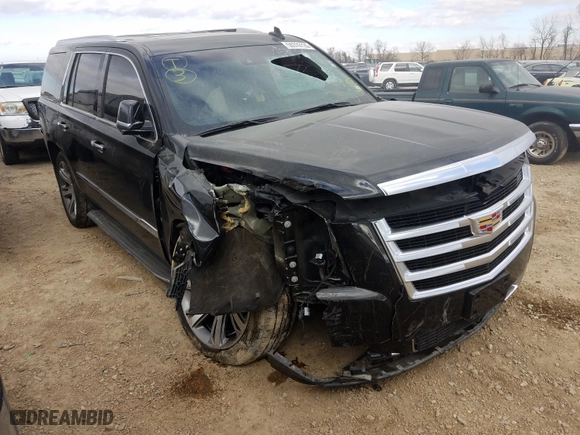 2015 Cadillac Escalade Luxury with VIN 1GYS4MKJ4FR665766, listed as a Copart auction lot 59316120 with 124,439 mi miles and Salvage Title. Bid and sale history available at carsss.com. Image 1.