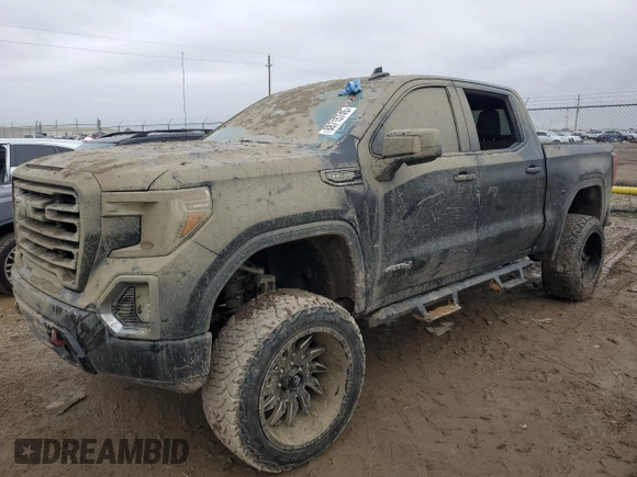 2021 GMC Sierra 1500 AT4 with VIN 3GTP9EED2MG182802, listed as a Copart auction lot 88715745 with 0 mi miles and Salvage Title. Bid and sale history available at carsss.com. Image 1.