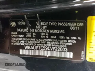 2012 BMW 1 Series 128i with VIN WBAUP7C59CVP22603, listed as a Copart auction lot 70217864 with Not Provided miles and Salvage Title. Bid and sale history available at carsss.com. Image 14.