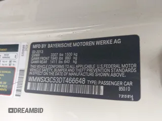 2013 MINI Coupe S with VIN WMWSX3C53DT466648, listed as a IAAI auction lot 41719597 with 106,936 mi miles and . Bid and sale history available at DreamBid. Image 9.