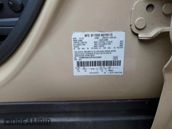 2023 Ford Explorer z VIN 1FM5K8AC6PGA35890, wystawiony jako Copart lot #43969855 z przebiegiem Nie podano mil oraz Czysty tytuł • Clean title. Historia ofert i sprzedaży dostępna na DreamBid. Obrazek 14.
