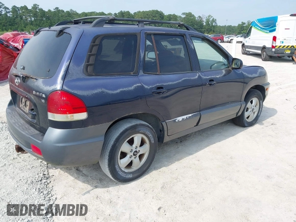 2005 Hyundai Santa Fe GLS with VIN KM8SC13D55U914499, listed as a IAAI auction lot 42587492 with 198,141 mi miles and . Bid and sale history available at DreamBid. Image 4.