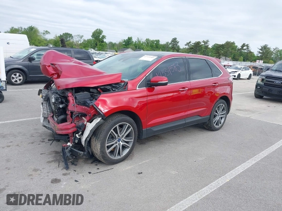 2021 Ford Edge Titanium with VIN 2FMPK4K91MBA16896, listed as a IAAI auction lot 42334583 with 37,508 mi miles and . Bid and sale history available at DreamBid. Image 18.