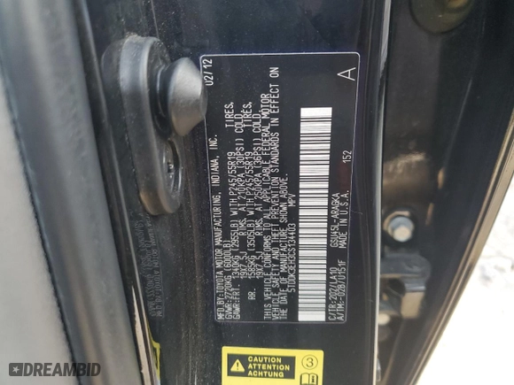 2012 Toyota Highlander Limited with VIN 5TDDK3EH3CS134403, listed as a Copart auction lot 63091384 with 134,474 mi miles and Salvage Title. Bid and sale history available at carsss.com. Image 13.
