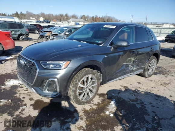 2023 Audi Q5 S line Premium with VIN WA1GAAFY8P2178097, listed as a Copart auction lot 42190525 with 11,436 mi miles and Salvage Title. Bid and sale history available at carsss.com. Image 1.