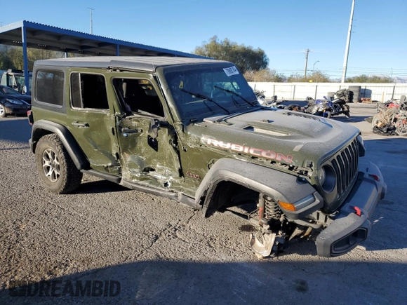 2021 Jeep Wrangler Unlimited Rubicon with VIN 1C4HJXFN9MW584171, listed as a Copart auction lot 78895184 with Not Provided miles and Salvage Title. Bid and sale history available at DreamBid. Image 4.