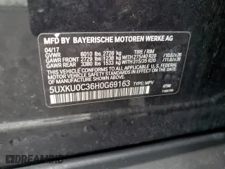 2017 BMW X6 sDrive35i with VIN 5UXKU0C36H0G69163, listed as a Copart auction lot 87044784 with 99,452 mi miles and Salvage Title. Bid and sale history available at carsss.com. Image 15.