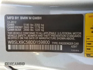 2013 BMW M6 z VIN WBSLX9C58DD159800, wystawiony jako Copart lot #68904984 z przebiegiem 107 426 mil mil oraz Szkoda całkowita • Salvage title. Historia ofert i sprzedaży dostępna na DreamBid. Obrazek 12.