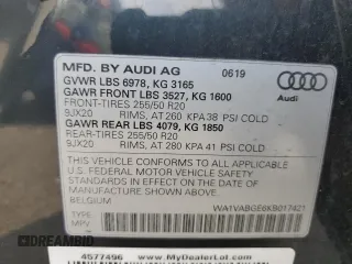 2019 Audi e-tron Prestige with VIN WA1VABGE6KB017421, listed as a Copart auction lot 64693833 with 41,396 mi miles. Bid and sale history available at carsss.com. Image 13.
