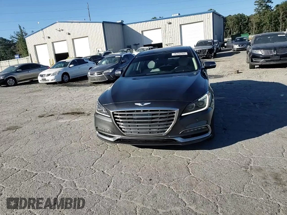 2018 Genesis G80 3.8L with VIN KMHGN4JE7JU249418, listed as a Copart auction lot 76242584 with 86,971 mi miles and Salvage Title. Bid and sale history available at carsss.com. Image 14.