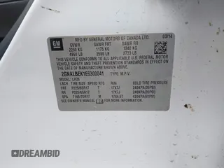 2014 Chevrolet Equinox LT with VIN 2GNALBEK1E6300041, listed as a IAAI auction lot 41393963 with 151,000 mi miles. Bid and sale history available at carsss.com. Image 9.