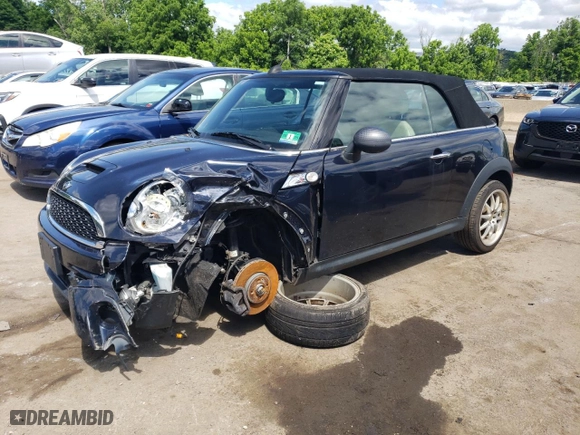 2012 MINI Cooper Convertible S with VIN WMWZP3C58CT550011, listed as a Copart auction lot 57512034 with 71,366 mi miles and Salvage Title. Bid and sale history available at carsss.com. Image 1.