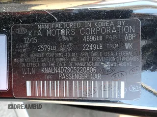2016 Kia Cadenza Premium with VIN KNALN4D73G5220806, listed as a Copart auction lot 80949724 with 88,114 mi miles and Salvage Title. Bid and sale history available at carsss.com. Image 15.