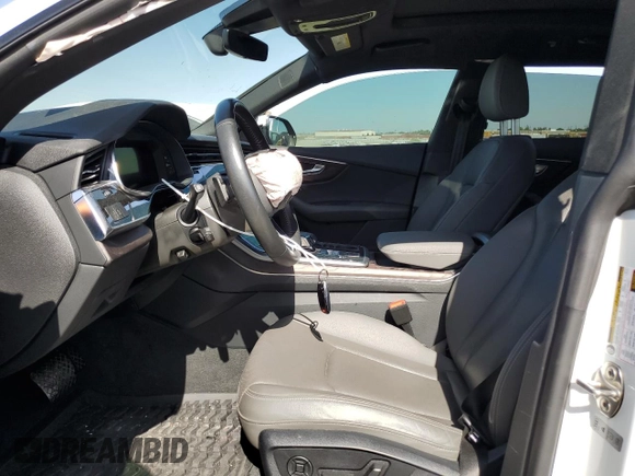 2020 Audi Q8 Premium Plus with VIN WA1EVAF19LD018694, listed as a Copart auction lot 56150484 with 0 mi miles and Salvage Title. Bid and sale history available at carsss.com. Image 7.