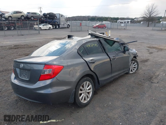 2012 Honda Civic EX with VIN 19XFB2F80CE088038, listed as a IAAI auction lot 41834585 with Not Provided miles and . Bid and sale history available at DreamBid. Image 4.