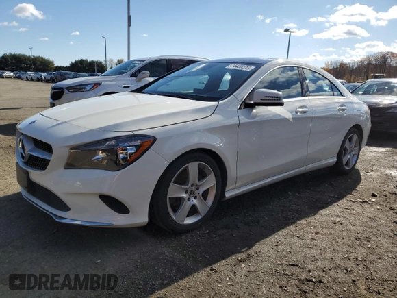 2018 Mercedes-Benz CLA 250 with VIN WDDSJ4GB2JN586277, listed as a Copart auction lot 74450313 with 43,518 mi miles and . Bid and sale history available at DreamBid. Image 1.