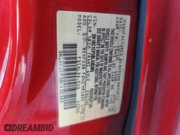 2011 Nissan Versa 1.8 S with VIN 3N1BC1CP3BL430385, listed as a Copart auction lot 49829415 with 125,579 mi miles and Salvage Title. Bid and sale history available at carsss.com. Image 15.