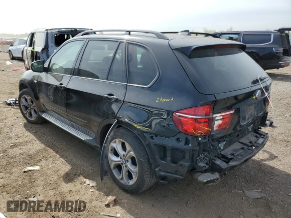2012 BMW X5 50i with VIN 5UXZV8C59CL424356, listed as a Copart auction lot 54763725 with 107,712 mi miles and Salvage title. Bid and sale history available at DreamBid. Image 2.