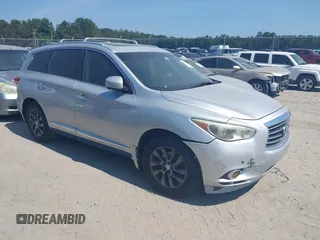 2013 Infiniti JX35 with VIN 5N1AL0MM6DC333019, listed as a IAAI auction lot 40403529 with 167,908 mi miles. Bid and sale history available at carsss.com. Image 1.