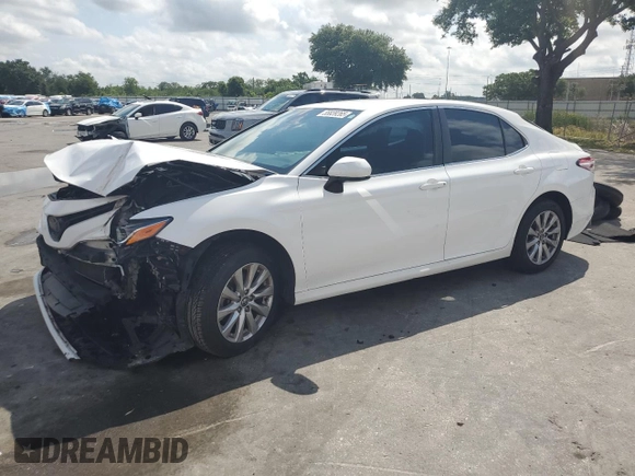 2018 Toyota Camry LE with VIN 4T1B11HK0JU512400, listed as a Copart auction lot 55839265 with 117,510 mi miles and Salvage title. Bid and sale history available at DreamBid. Image 1.
