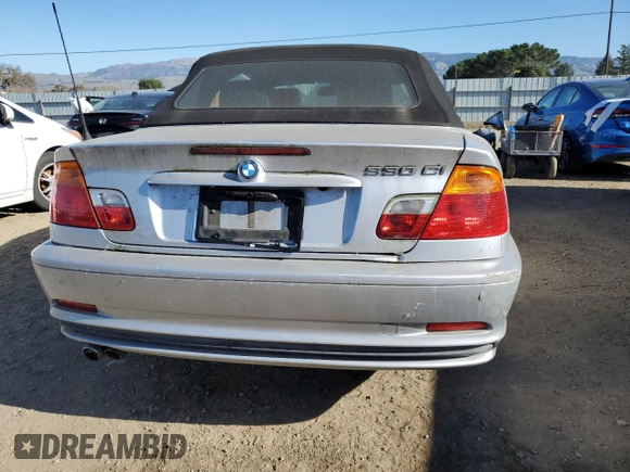 2001 BMW 3 Series 330Ci with VIN WBABS534X1JU87859, listed as a Copart auction lot 88583835 with 151,497 mi miles and Clean Title. Bid and sale history available at carsss.com. Image 6.