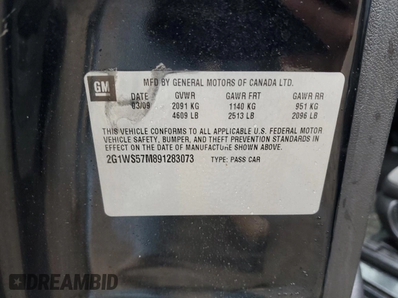 2009 Chevrolet Impala Police Police z VIN 2G1WS57M891283073, wystawiony jako Copart lot #57949485 z przebiegiem 138 978 mil mil oraz Czysty tytuł • Clean title. Historia ofert i sprzedaży dostępna na DreamBid. Obrazek 12.