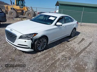 2017 Genesis G80 3.8L with VIN KMHGN4JE3HU166577, listed as a IAAI auction lot 41976937 with 117,635 mi miles. Bid and sale history available at carsss.com. Image 17.