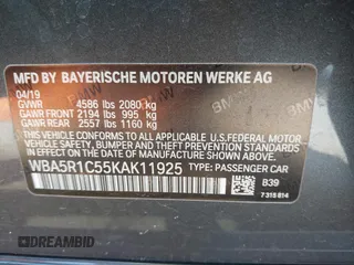 2019 BMW 3 Series 330i with VIN WBA5R1C55KAK11925, listed as a IAAI auction lot 41982248 with 62,711 mi miles and . Bid and sale history available at DreamBid. Image 9.