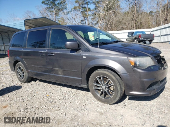 2014 Dodge Grand Caravan SE with VIN 2C4RDGBG3ER365770, listed as a Copart auction lot 47569235 with 162,028 mi miles and Salvage Title. Bid and sale history available at DreamBid. Image 4.