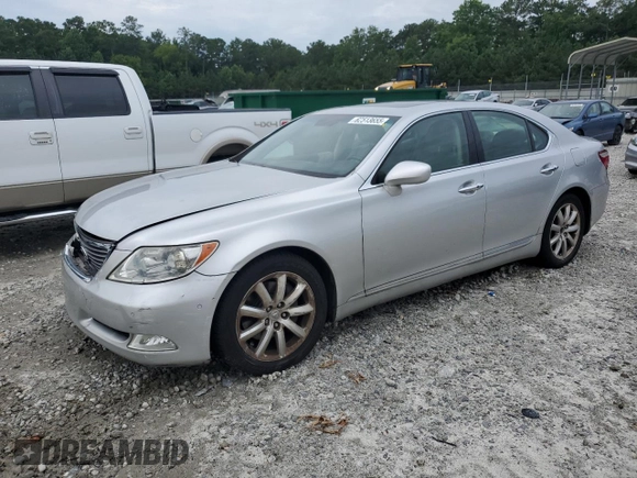 2007 Lexus LS 460 with VIN JTHBL46F175014438, listed as a Copart auction lot 62513655 with 128,213 mi miles and Salvage title. Bid and sale history available at DreamBid. Image 1.