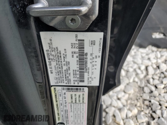 2019 Ford Fusion Titanium with VIN 3FA6P0K98KR181486, listed as a Copart auction lot 83627054 with 88,893 mi miles and Salvage title. Bid and sale history available at DreamBid. Image 12.