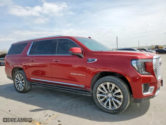 2021 GMC Yukon XL Denali with VIN 1GKS2JKL8MR201361, listed as a Copart auction lot 50563075 with 0 mi miles and Salvage Title. Bid and sale history available at carsss.com. Image 4.