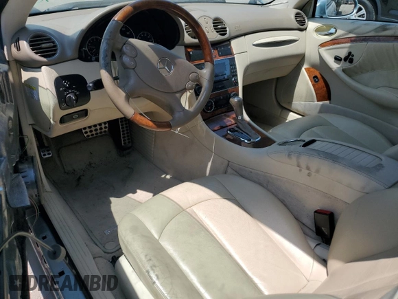 2008 Mercedes-Benz CLK 350 with VIN WDBTJ56H78F249908, listed as a Copart auction lot 61868015 with 124,620 mi miles and Salvage title. Bid and sale history available at DreamBid. Image 8.