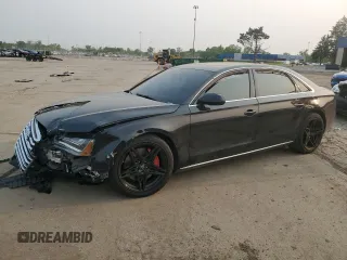 2012 Audi A8 z VIN WAURVAFD2CN017296, wystawiony jako Copart lot #58752005 z przebiegiem Nie podano mil oraz Czysty tytuł • Clean title. Historia ofert i sprzedaży dostępna na DreamBid. Obrazek 1.