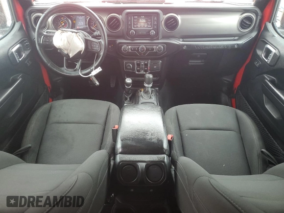 2020 Jeep Wrangler Unlimited Sport S with VIN 1C4HJXDN5LW172959, listed as a Copart auction lot 57532145 with 63,243 mi miles and Salvage title. Bid and sale history available at DreamBid. Image 8.
