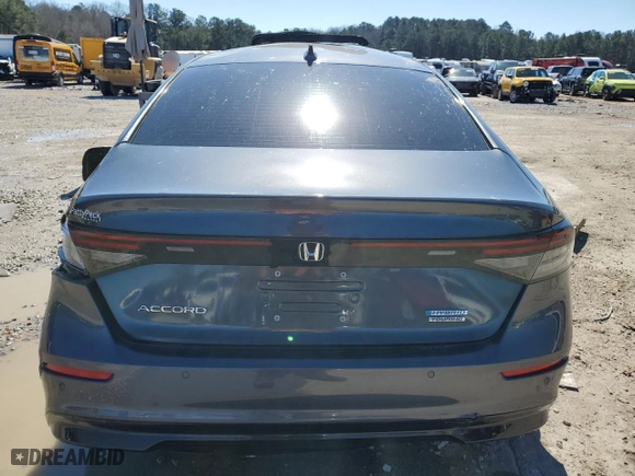 2024 Honda Accord Hybrid Touring with VIN 1HGCY2F87RA040647, listed as a Copart auction lot 46949795 with 0 mi miles and Salvage Title. Bid and sale history available at carsss.com. Image 6.