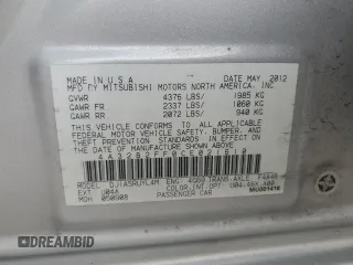 2012 Mitsubishi Galant FE z VIN 4A32B2FF0CE021610, wystawiony jako Copart lot #54020525 z przebiegiem 103 096 mil mil oraz Szkoda całkowita • Salvage title. Historia ofert i sprzedaży dostępna na DreamBid. Obrazek 12.