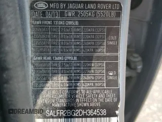 2013 Land Rover LR2 z VIN SALFR2BG2DH364538, wystawiony jako Copart lot #58549675 z przebiegiem 148 858 mil mil oraz Szkoda całkowita • Salvage title. Historia ofert i sprzedaży dostępna na DreamBid. Obrazek 14.