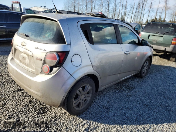 2014 Chevrolet Sonic LT with VIN 1G1JC6SB2E4175680, listed as a Copart auction lot 44746565 with 137,570 mi miles and Salvage Title. Bid and sale history available at carsss.com. Image 3.