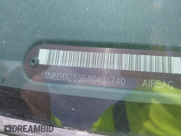 2001 Nissan Frontier XE с VIN 1N6DD26S61C401740, выставлен на аукционе IAAI как лот 42033423 с пробегом 31 610 миль миль и . История ставок и продаж доступна на DreamBid. Изображение 9.
