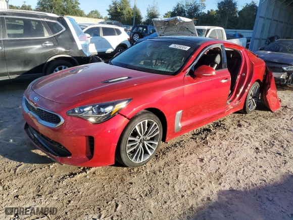 2019 Kia Stinger Premium with VIN KNAE25LA9K6059112, listed as a Copart auction lot 76239304 with 61,266 mi miles and Non Repairable. Bid and sale history available at carsss.com. Image 1.