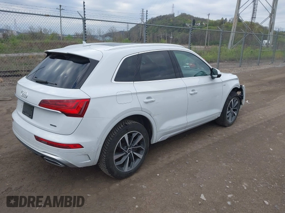 2022 Audi Q5 S line Premium Plus with VIN WA1EAAFY2N2014414, listed as a IAAI auction lot 42069743 with 44,654 mi miles and . Bid and sale history available at DreamBid. Image 4.