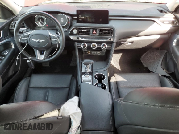2023 Genesis G70 2.0T with VIN KMTG34TAXPU123732, listed as a Copart auction lot 56509935 with 39,333 mi miles and Salvage title. Bid and sale history available at DreamBid. Image 8.