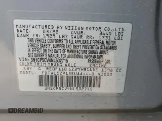 2022 Nissan Kicks SV z VIN 3N1CP5CV4NL502715, wystawiony jako Copart lot #53373175 z przebiegiem 59 785 mil mil oraz Szkoda całkowita • Salvage title. Historia ofert i sprzedaży dostępna na DreamBid. Obrazek 16.