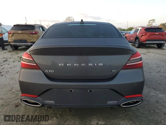 2023 Genesis G70 3.3T with VIN KMTG54TE9PU119801, listed as a Copart auction lot 71101794 with 17,677 mi miles and Non Repairable. Bid and sale history available at carsss.com. Image 6.