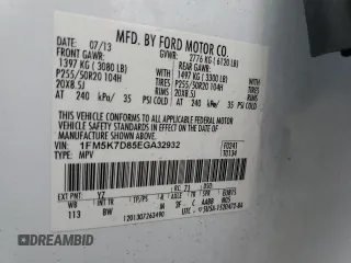 2014 Ford Explorer XLT z VIN 1FM5K7D85EGA32932, wystawiony jako Copart lot #52799695 z przebiegiem 135 670 mil mil oraz Szkoda całkowita • Salvage title. Historia ofert i sprzedaży dostępna na DreamBid. Obrazek 13.