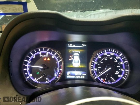 2015 Infiniti Q50 Premium with VIN JN1BV7AP6FM350140, listed as a Copart auction lot 56067465 with 125,241 mi miles and Salvage title. Bid and sale history available at DreamBid. Image 9.