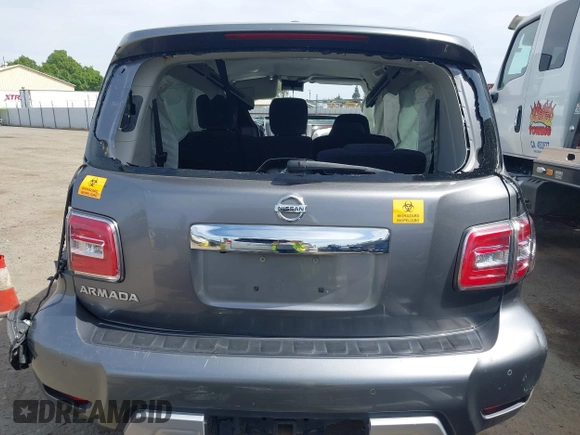 2018 Nissan Armada SL with VIN JN8AY2ND1JX001885, listed as a IAAI auction lot 42095487 with Not Provided miles and . Bid and sale history available at DreamBid. Image 17.